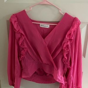 pink pants store top, never worn!